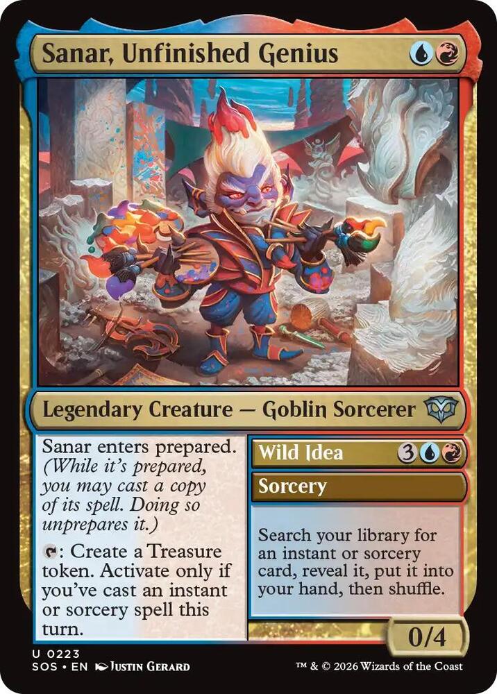 Sanar, Unfinished Genius 223 card from Secrets of Strixhaven
