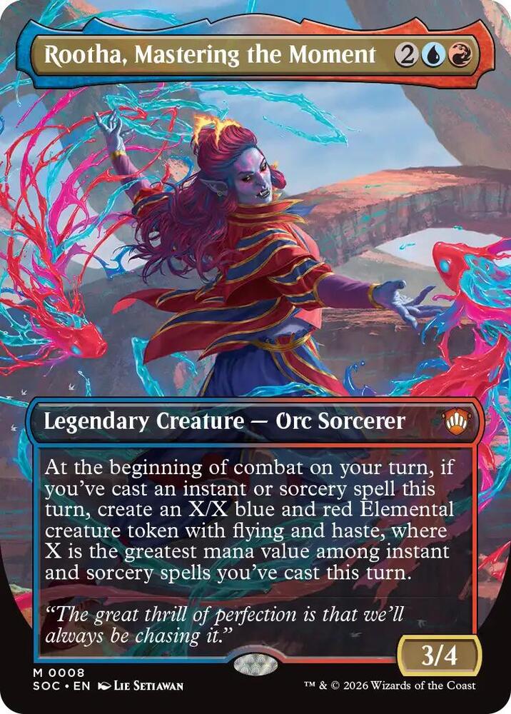 Rootha, Mastering the Moment (Borderless) 8 card from Commander: Secrets of Strixhaven