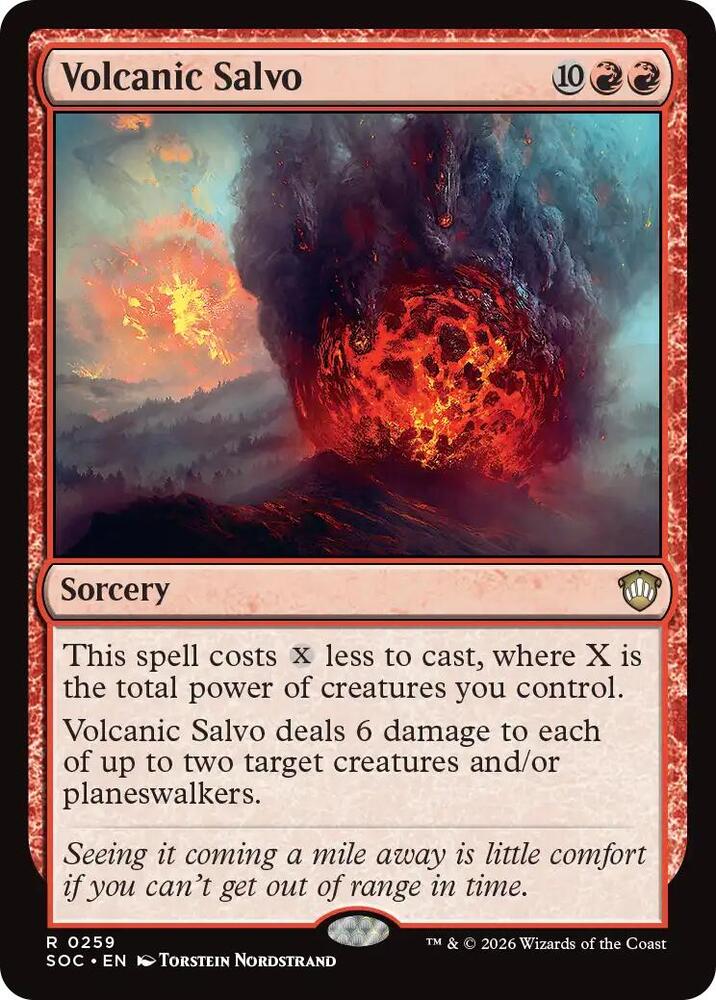 Volcanic Salvo 259 card from Commander: Secrets of Strixhaven