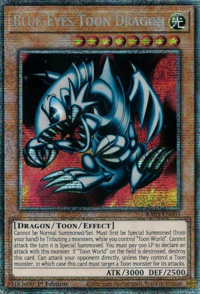 Blue-Eyes Toon Dragon RA05-EN003 card from Rarity Collection 5