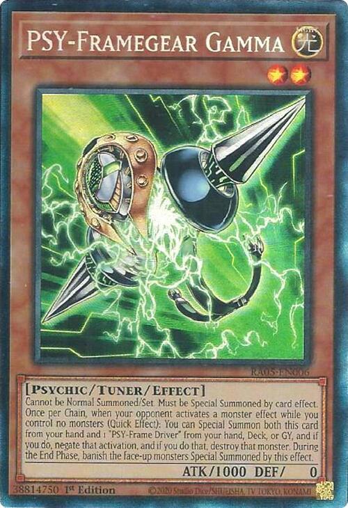 PSY-Framegear Gamma (PUR) RA05-EN006 card from Rarity Collection 5