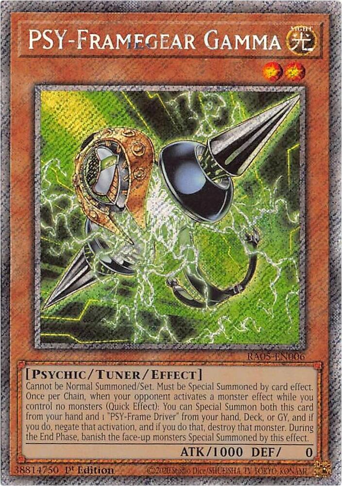 PSY-Framegear Gamma (Platinum Secret Rare) RA05-EN006 card from Rarity Collection 5