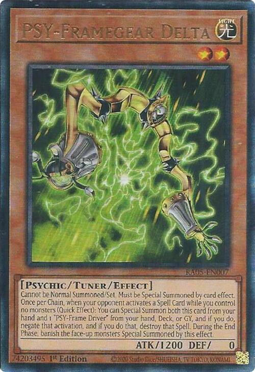 PSY-Framegear Delta (PUR) RA05-EN007 card from Rarity Collection 5