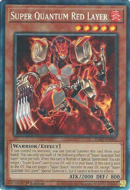 Super Quantum Red Layer (PCR) RA05-EN008 card from Rarity Collection 5
