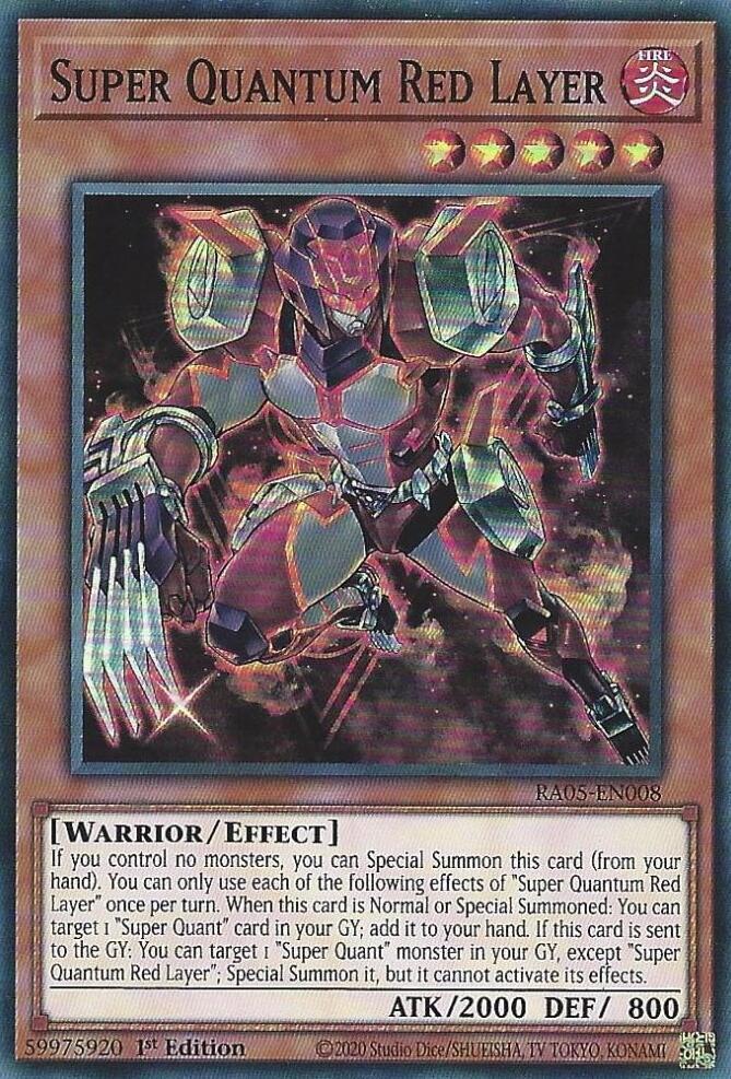 Super Quantum Red Layer RA05-EN008 card from Rarity Collection 5