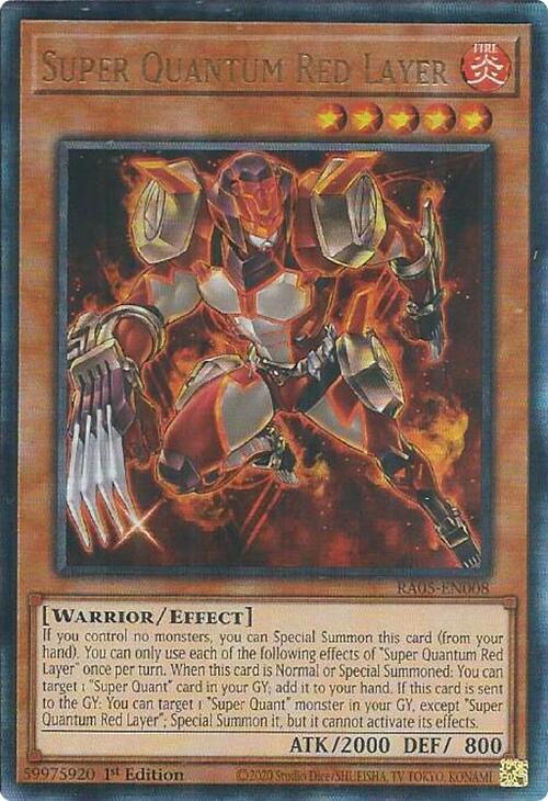 Super Quantum Red Layer (PUR) RA05-EN008 card from Rarity Collection 5