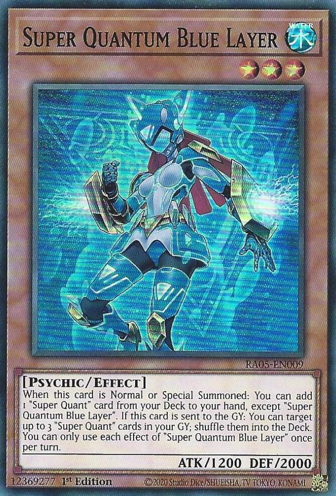 Super Quantum Blue Layer RA05-EN009 card from Rarity Collection 5