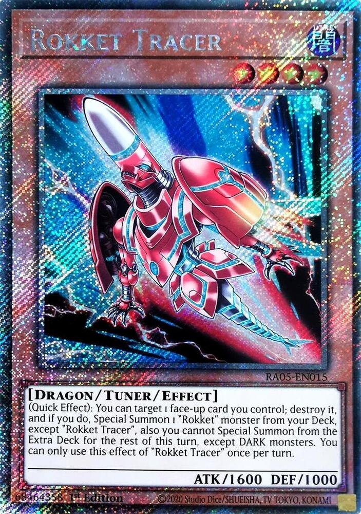Rokket Tracer (Platinum Secret Rare) RA05-EN015 card from Rarity Collection 5