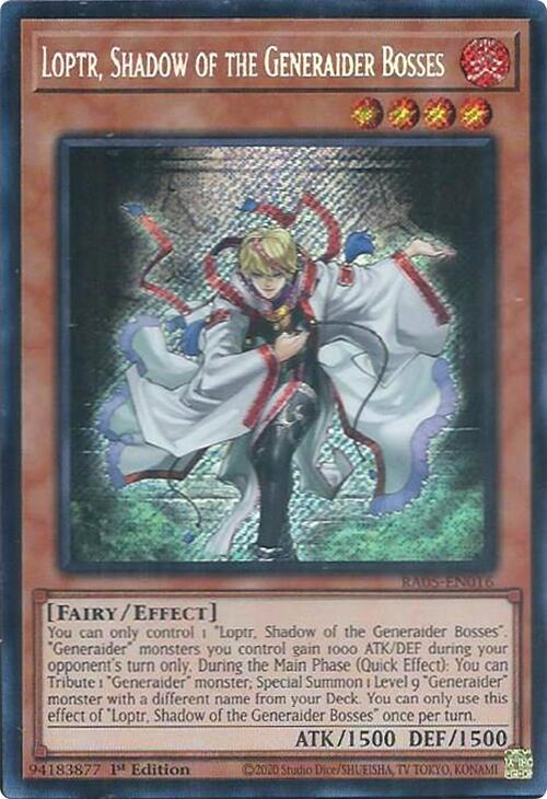Loptr, Shadow of the Generaider Bosses (Secret Rare) RA05-EN016 card from Rarity Collection 5