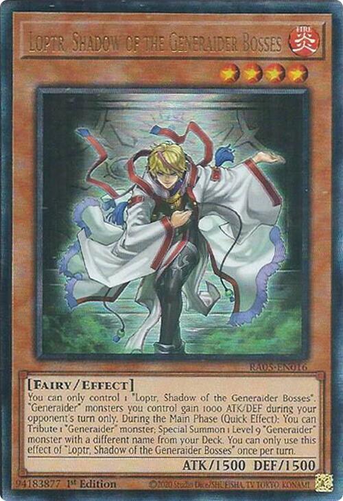 Loptr, Shadow of the Generaider Bosses (PUR) RA05-EN016 card from Rarity Collection 5
