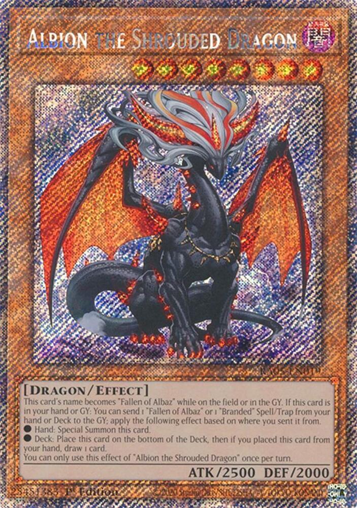 Albion the Shrouded Dragon (Platinum Secret Rare) RA05-EN019 card from Rarity Collection 5