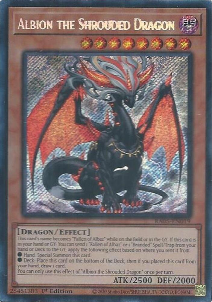 Albion the Shrouded Dragon (Secret Rare) RA05-EN019 card from Rarity Collection 5