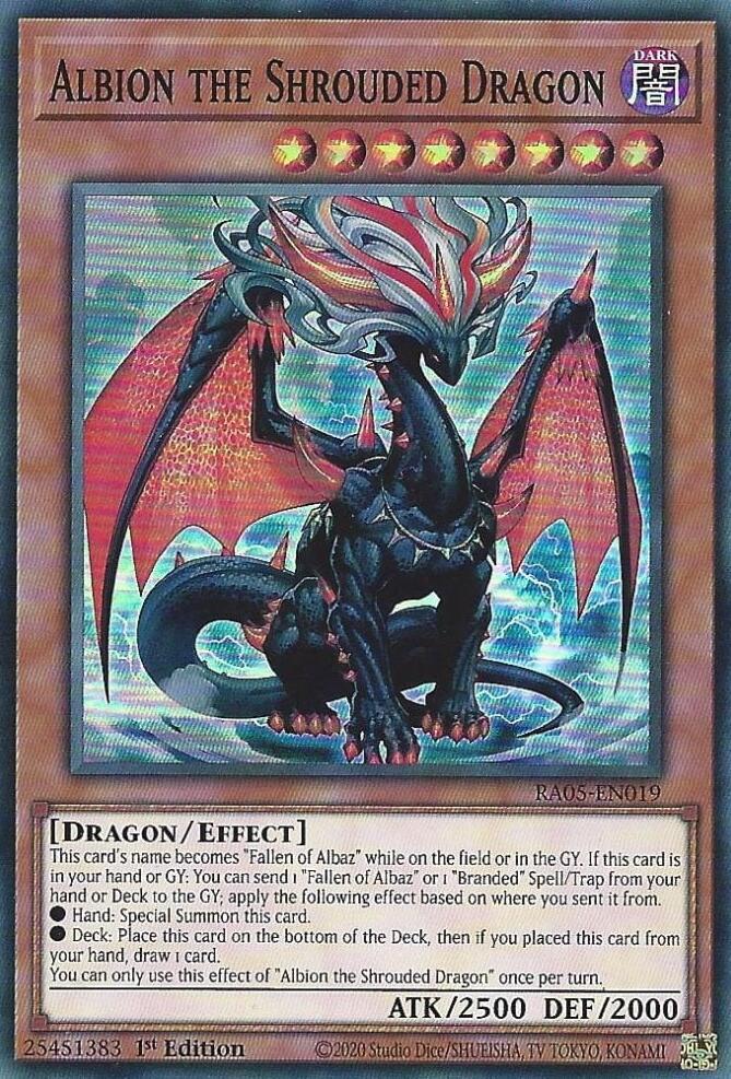 Albion the Shrouded Dragon RA05-EN019 card from Rarity Collection 5