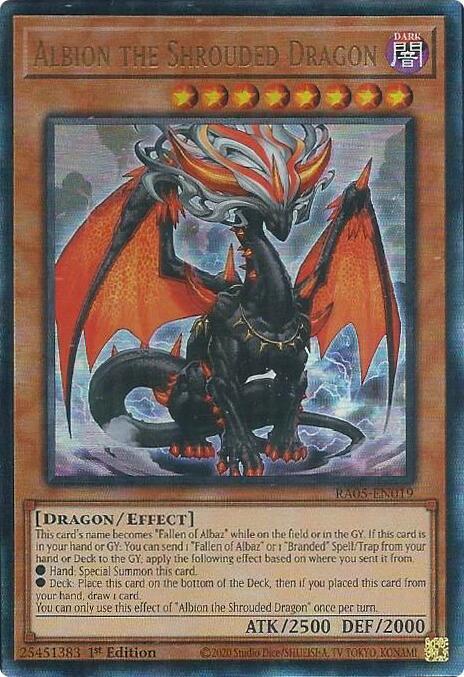 Albion the Shrouded Dragon (PUR) RA05-EN019 card from Rarity Collection 5