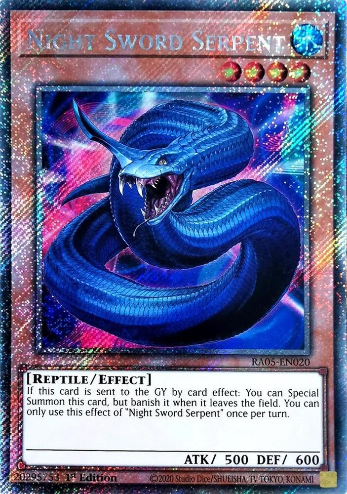 Night Sword Serpent (Platinum Secret Rare) RA05-EN020 card from Rarity Collection 5
