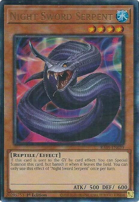 Night Sword Serpent (PUR) RA05-EN020 card from Rarity Collection 5