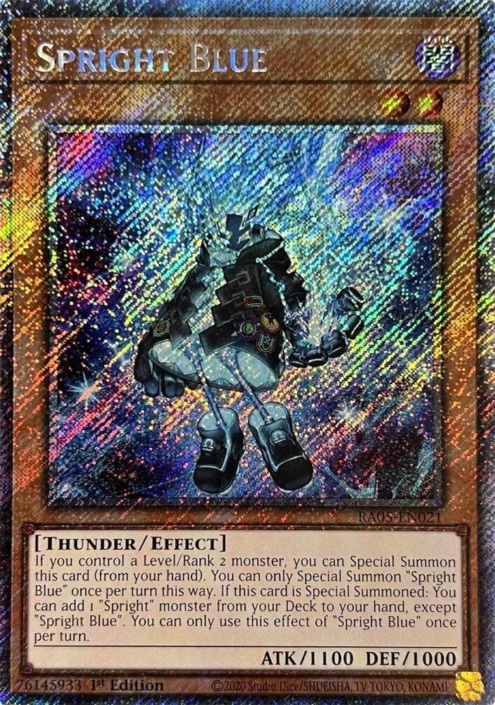 Spright Blue (Platinum Secret Rare) RA05-EN021 card from Rarity Collection 5