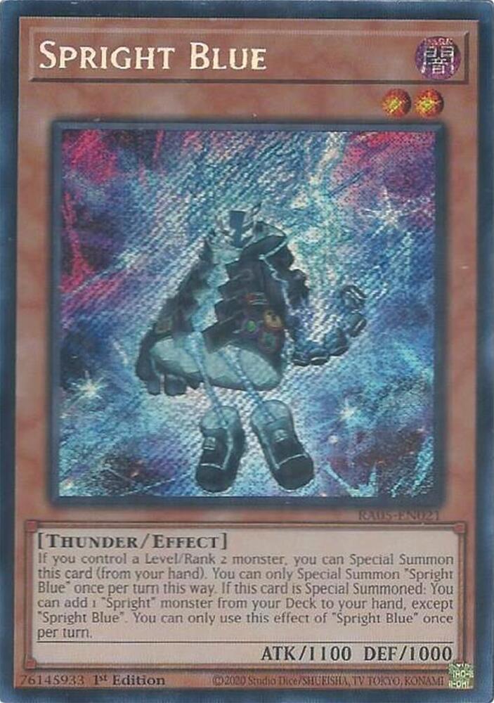 Spright Blue (Secret Rare) RA05-EN021 card from Rarity Collection 5