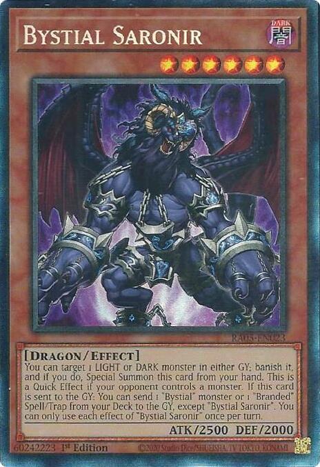 Bystial Saronir (PCR) RA05-EN023 card from Rarity Collection 5