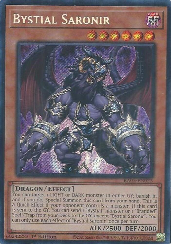 Bystial Saronir (Secret Rare) RA05-EN023 card from Rarity Collection 5