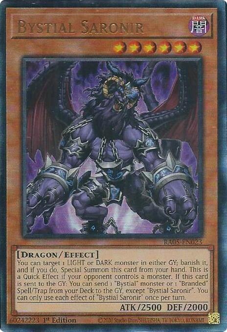 Bystial Saronir (PUR) RA05-EN023 card from Rarity Collection 5
