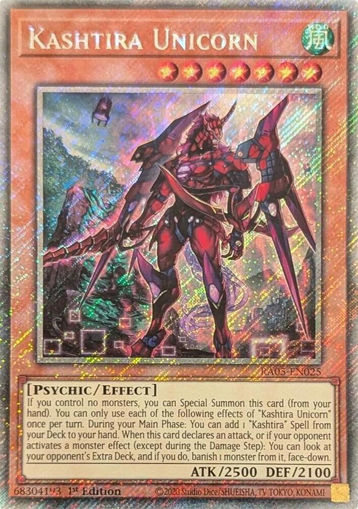 Kashtira Unicorn (Platinum Secret Rare) RA05-EN025 card from Rarity Collection 5
