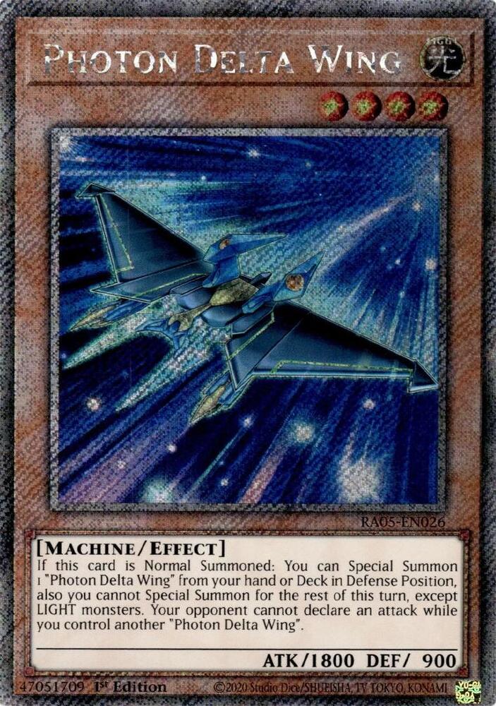 Photon Delta Wing (Platinum Secret Rare) RA05-EN026 card from Rarity Collection 5