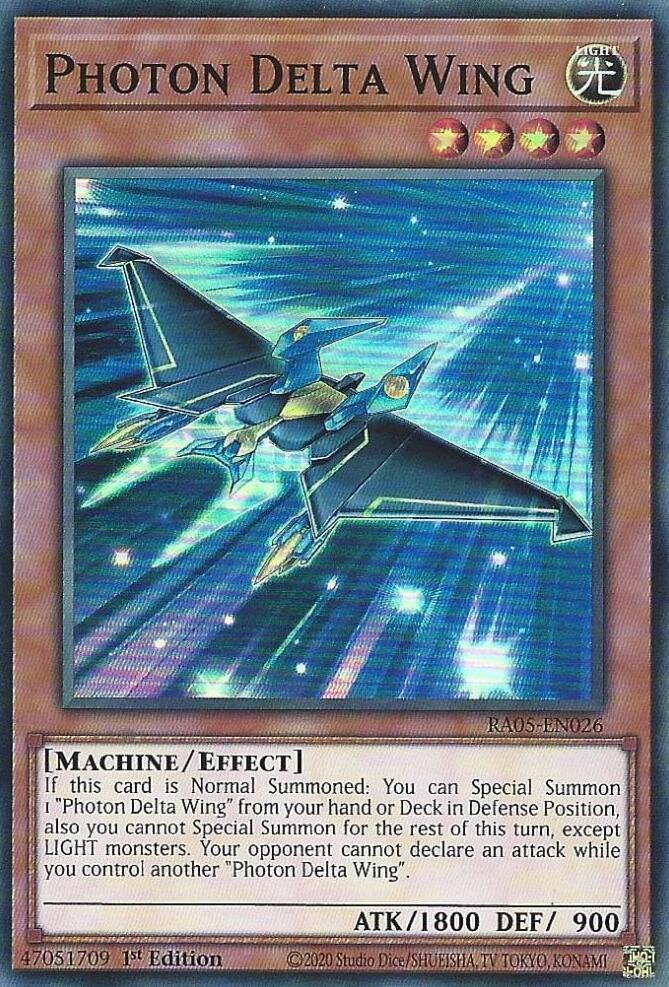 Photon Delta Wing RA05-EN026 card from Rarity Collection 5