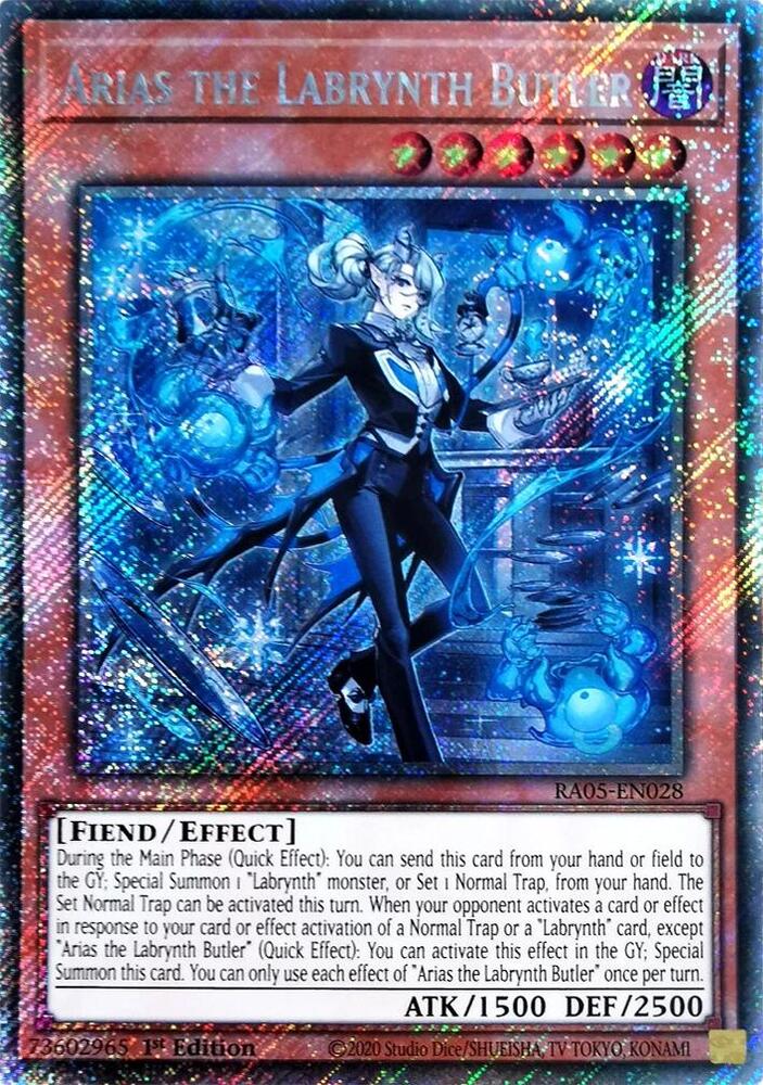 Arias the Labrynth Butler (Platinum Secret Rare) RA05-EN028 card from Rarity Collection 5