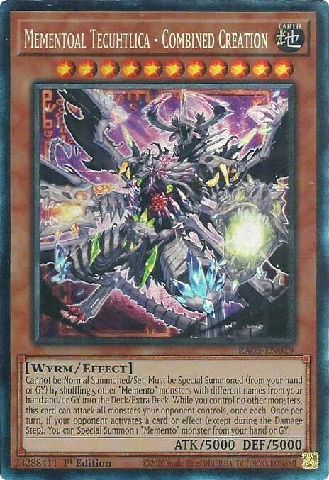 Mementoal Tecuhtlica - Combined Creation (PCR) RA05-EN029 card from Rarity Collection 5