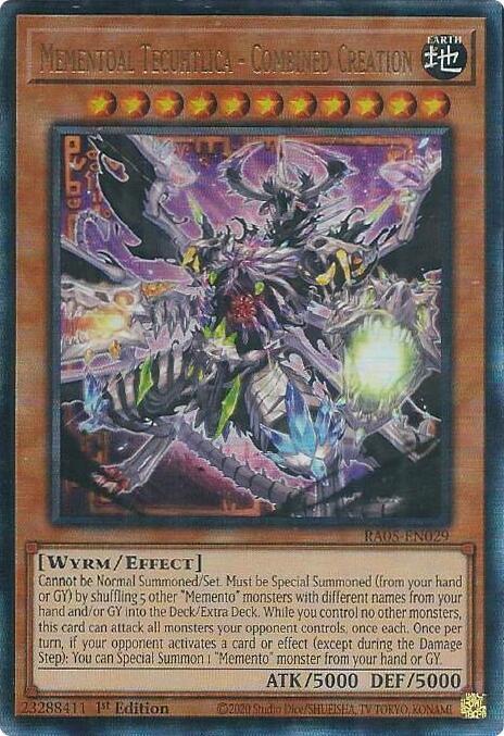Mementoal Tecuhtlica - Combined Creation (PUR) RA05-EN029 card from Rarity Collection 5