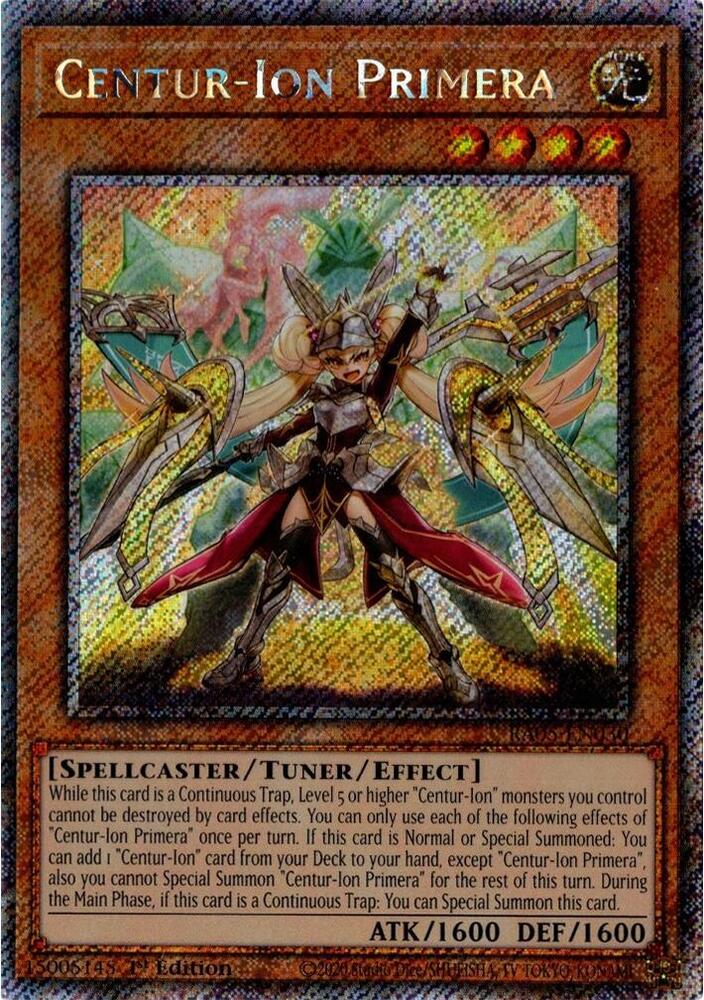 Centur-Ion Primera (Platinum Secret Rare) RA05-EN030 card from Rarity Collection 5