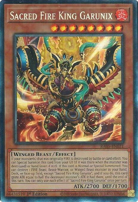Sacred Fire King Garunix (PCR) RA05-EN031 card from Rarity Collection 5