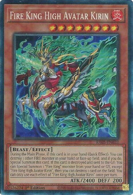 Fire King High Avatar Kirin (PCR) RA05-EN032 card from Rarity Collection 5