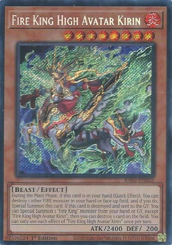 Fire King High Avatar Kirin (Secret Rare) RA05-EN032 card from Rarity Collection 5