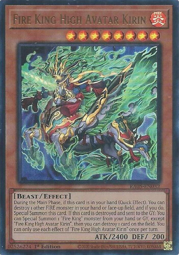 Fire King High Avatar Kirin (Ultra Rare) RA05-EN032 card from Rarity Collection 5