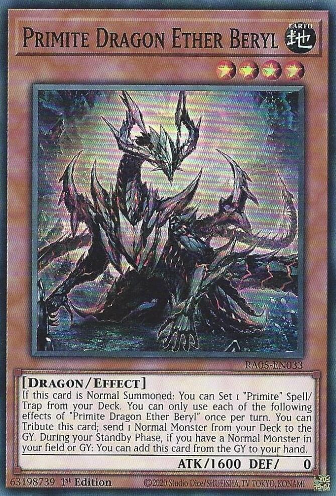 Primite Dragon Ether Beryl RA05-EN033 card from Rarity Collection 5