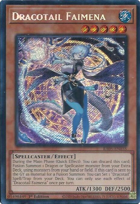 Dracotail Faimena (Secret Rare) RA05-EN035 card from Rarity Collection 5