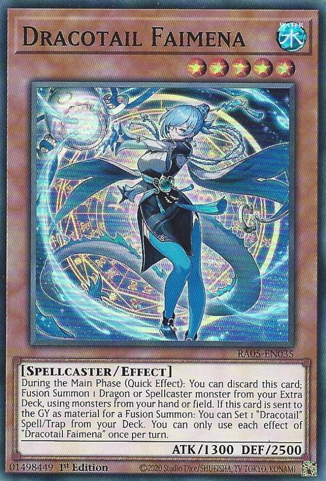 Dracotail Faimena RA05-EN035 card from Rarity Collection 5