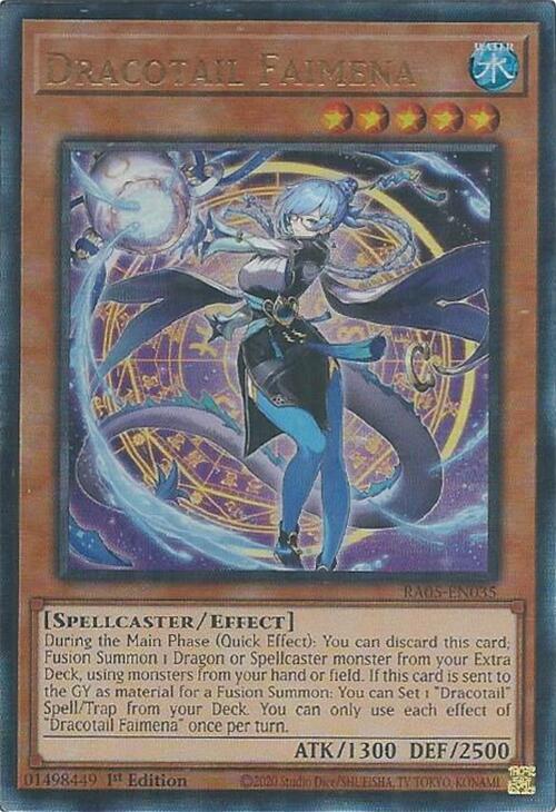 Dracotail Faimena (PUR) RA05-EN035 card from Rarity Collection 5