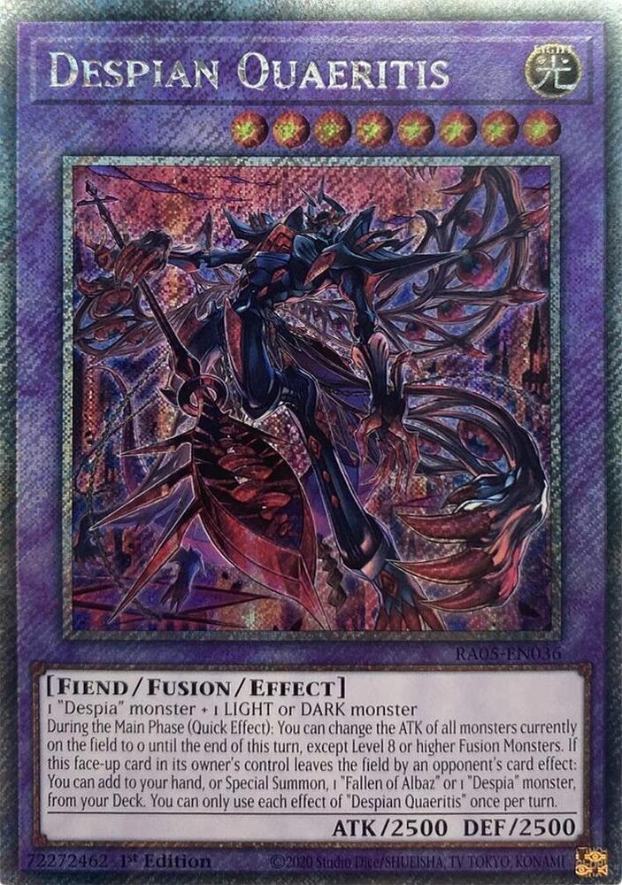 Despian Quaeritis (Platinum Secret Rare) RA05-EN036 card from Rarity Collection 5