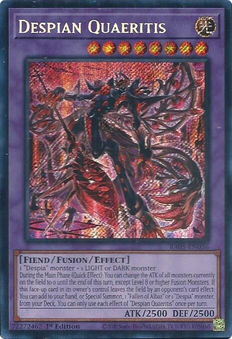 Despian Quaeritis (Secret Rare) RA05-EN036 card from Rarity Collection 5