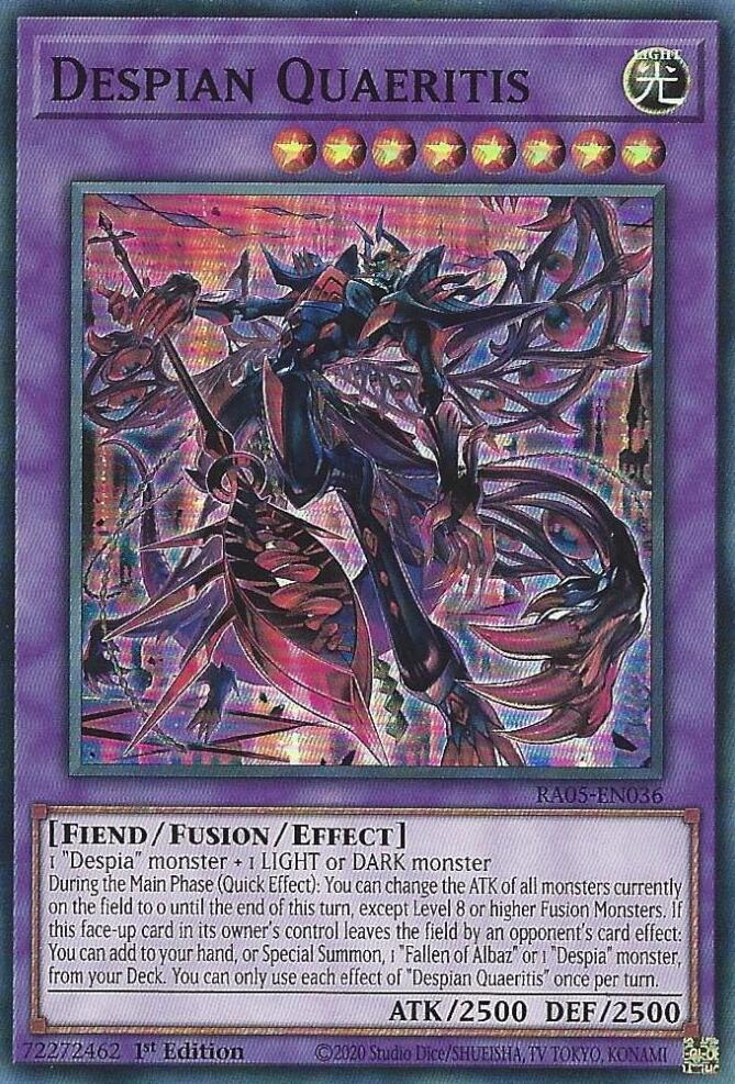 Despian Quaeritis RA05-EN036 card from Rarity Collection 5