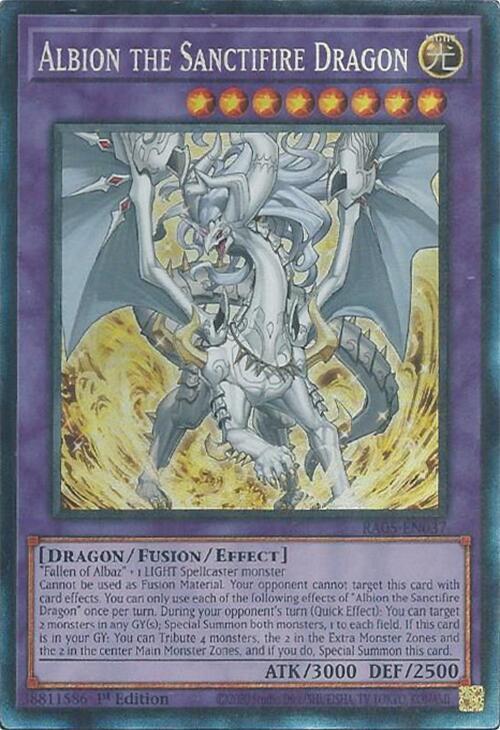 Albion the Sanctifire Dragon (PCR) RA05-EN037 card from Rarity Collection 5