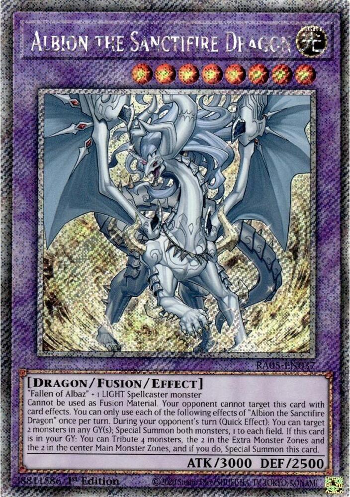 Albion the Sanctifire Dragon (Platinum Secret Rare) RA05-EN037 card from Rarity Collection 5