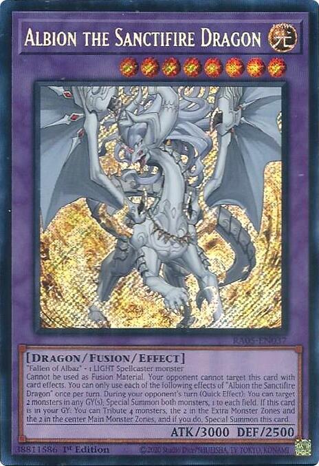 Albion the Sanctifire Dragon (Secret Rare) RA05-EN037 card from Rarity Collection 5