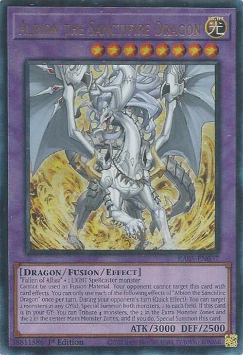 Albion the Sanctifire Dragon (PUR) RA05-EN037 card from Rarity Collection 5