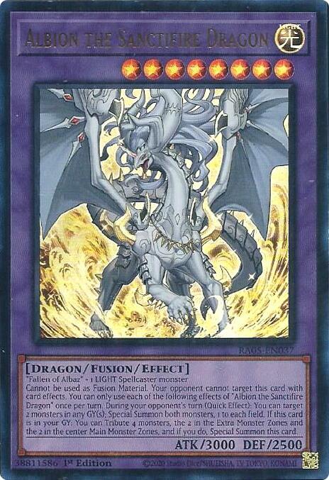 Albion the Sanctifire Dragon (Ultra Rare) RA05-EN037 card from Rarity Collection 5