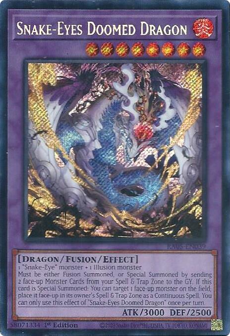 Snake-Eyes Doomed Dragon (Secret Rare) RA05-EN039 card from Rarity Collection 5