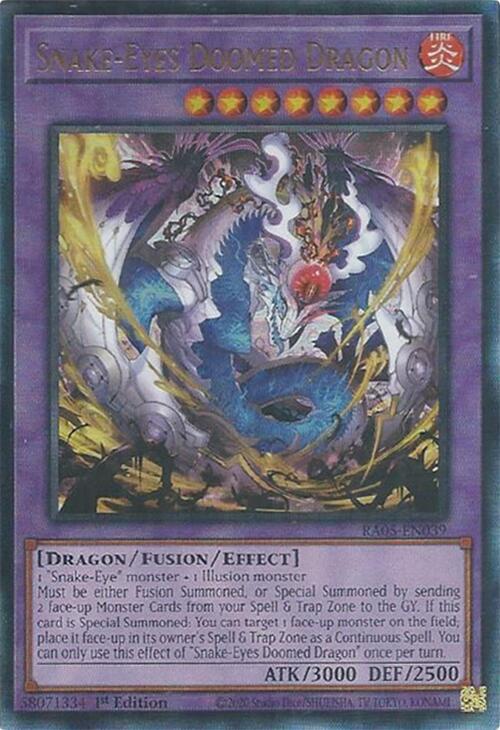 Snake-Eyes Doomed Dragon (PUR) RA05-EN039 card from Rarity Collection 5